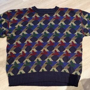 Geometric Pattern Crewneck Sweater